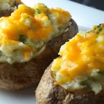 Twice Baked Broccoli Cheddar Stuffed Potato